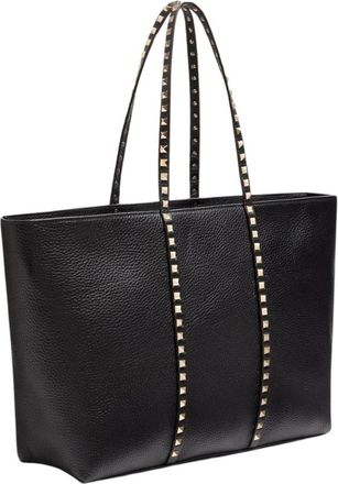 Valentino Rockstud Shopping Bag - Dames - Shoppers - Zwart - ONE Size - Leer - Tassen