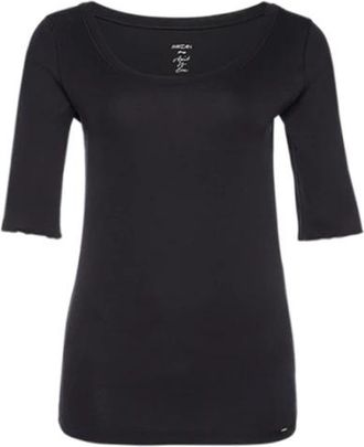 Marc Cain Eenvoudige Stijl Midnight Blue Shirt - Dames - T-shirts - Blauw - 3XL - Katoen - Tops