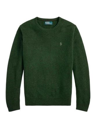 Polo Ralph Lauren Dark Green Wool Sweater With Logo