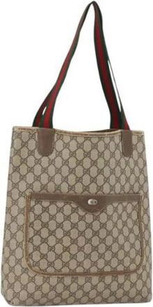 Gucci Pre-owned Vintage Tote Bag - Dames - Vintage Shopper - Beige - ONE Size - Leer - Vintage