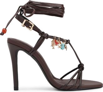 Kurt Geiger Womens Leather Roux Heel Sandals - Brown - Size UK 5