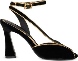Etro 90mm fluwelen sandalen met metallic afwerking en hoge hak - Zwart