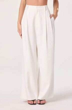 Astr Womens Talulla Wide Leg Linen Pant In Off White