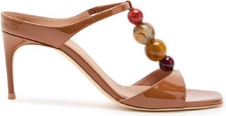 Malone Souliers Lena 70 Patent Mules - Caramel - 38 (IT38/ UK5)