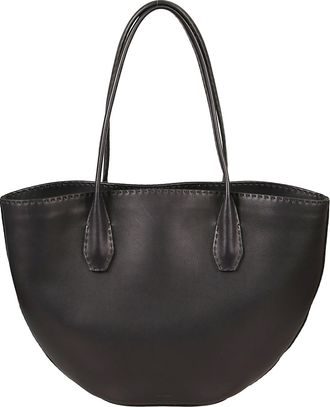 The Row Curved Silhouette Black Tote Bag With Sturdy Handles