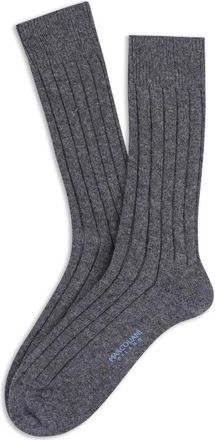 Marcoliani Calze a costine in cashmere lunghezza polpaccio - Heren - Sokken - Grijs - ONE Size - Kasjmier - Ondergoed