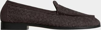 Bottega Veneta Men & apos;s Silenzio Intrecciato Suede Moc-Toe Loafers