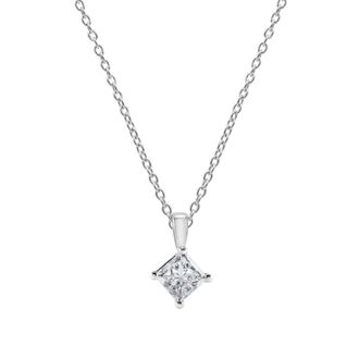 Grown Brilliance 14KT White Gold 0.62 Carat Lab Grown Diamond Pendant Necklace for Women