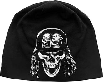 Slayer Beanie Hat Soldier Skull Band Logo Official Black Jersey Print