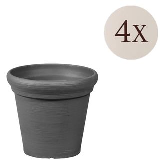 Dmora Oggettistica Lou, Set 4 Vasi, Colore Struttura Made In Italy, Materiale Struttura In, Nero Antracite