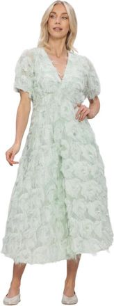 Y.A.S Yaspazylla 2/4 Midi Jurk - Dames - Casual kleedjes - Groen - M - Leer - Kleedjes