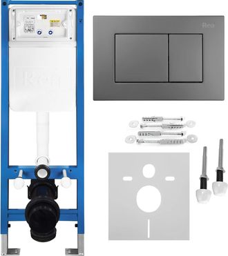 Rea Bastidor Para Inodoro Suspendido Rea Slim 024n Con Pulsador J Tytan