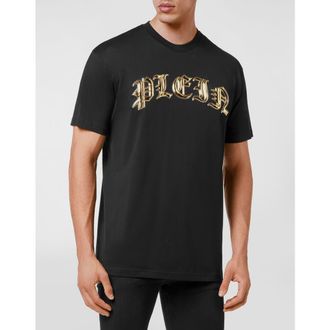 Philipp Plein T-Shirt Round Neck Ss Gothic Plein Men in Black/gold at Nordstrom, Size Xxx-Large