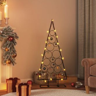 vidaXL &Aacute;rbol De Navidad Para Decoraci&oacute;n Metal Negro 125 Cm Vidaxl