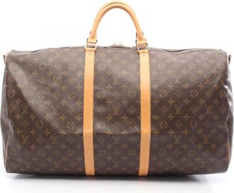 Louis Vuitton Brown Coated Canvas Leather Boston Bag (Pre-Owned)