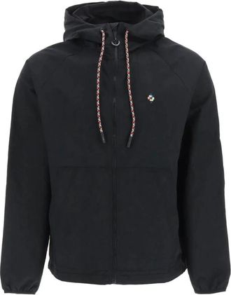 Marcelo Burlon Embroidered Logo Windbreaker Jacket - Heren - Zomerjassen - Zwart - S - Jassen