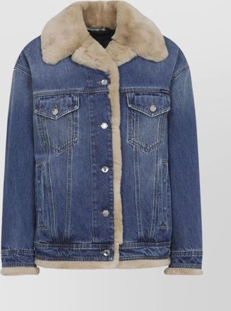 Dolce & Gabbana stylish jacket with faux fur collar