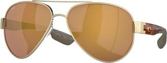 Costa South Point Gold Mirror Polarized Glass Pilot Mens Sunglasses 6S4010 401039 59