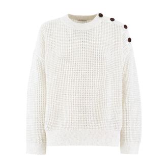 Brunello Cucinelli Brunello Cucinelli, Round-neck Knitwear, female, White, Size: XS Jersey