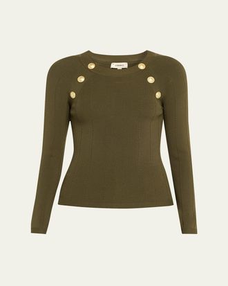 L'agence Gretchen Button Knit Pullover