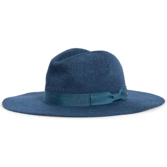 Brixton Lyons Packable Fedora in Midnight Blue at Nordstrom, Size X-Small