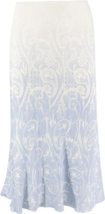 Ermanno Scervino Rokken, Dames, Blauw, M, Logo Fabric Feminine Silhouette Rok