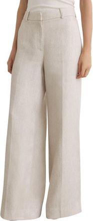 Reiss Nolah Wide Leg Pants in Neutral at Nordstrom, Size 12 Us