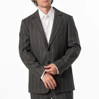 Burberry Pinstriped Wool Tailored Blazer Jacket, Brand Size 50 ( US Size 40 )