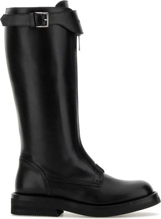 Alexander McQueen Countryside Boot - Dames - Hoge Laarzen - Zwart - 38 EU - Leer - Schoenen
