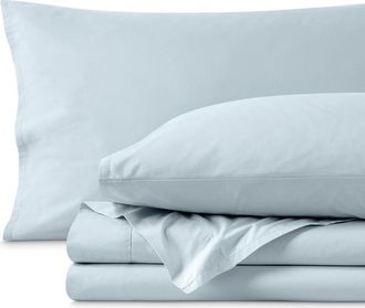 Bare Home 100% Organic Cotton Percale Cooling Sheet Set in Winter Blue at Nordstrom, Size Twin Xl