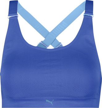 Puma Bustier PUMA PUMA WOMEN 3D KNIT SPORT TOP, Damen, Gr. XXL, N-Gr, blau, Single Jersey, Obermaterial: 89% Polyamid, 11% Elasthan, BHs Bustier, wendbare 