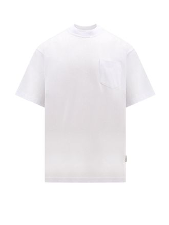 sacai Cotton T-Shirt With Zip On The Bottom-Uomo
