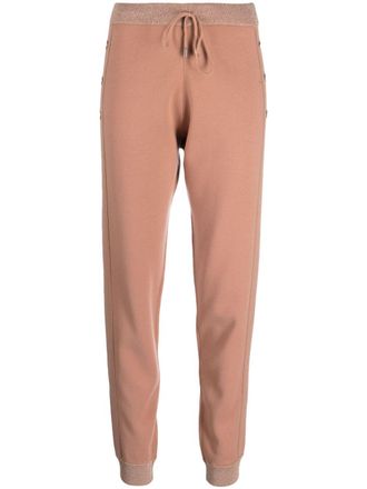 Liu Jo lurex-detail elasticated-waist track pants - Brown