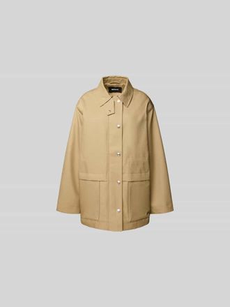 Rotate Jacke mit Label-Stitching in Sand, Gr&ouml;&szlig;e 34
