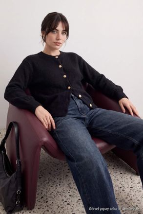 Trendyol Modest Zwart Effen Lang Oversized Modest Vesten