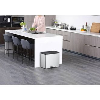 EKO Papelera De Pedal Recycler Acero 27 L Colector Triple
