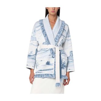 Alanui Cardigans, female, Blue, Size: S Luxury Wool Sweaters