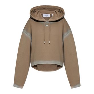 Off-white Hoodies, female, Brown, Size: 2XS The Hoodie