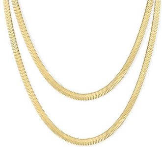 BEN ONI Herringbone Necklace Set, 5 mm in Gold at Nordstrom