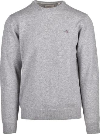 GANT Pullover Girocollo - Heren - Sweatshirts - Grijs - 2XL - Wol - Hoodies & sweatvesten