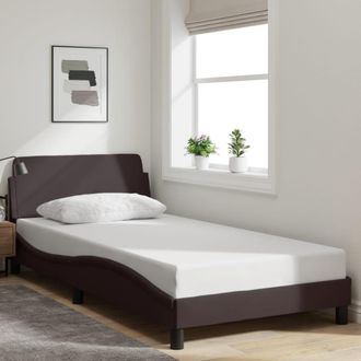 vidaXL Estructura De Cama Sin Colch&oacute;n Tela Marr&oacute;n Oscuro 100x200 Cm Vidaxl