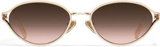 Quay Formal Affair 55mm Round Sunglasses in Gold/Brown Rose at Nordstrom