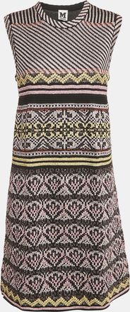 M Missoni Metallic/black Lurex Knit Sleeveless Dress