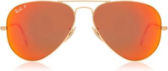 Ray-Ban RB3025 Aviator Flash Lenses Polarized 112/4D Mens Sunglasses Gold Size 58
