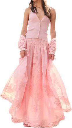 LoveShackFancy Burano Maxi Skirt In Pink