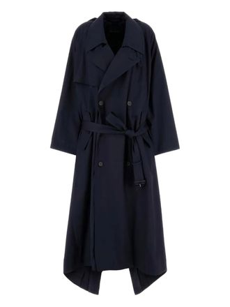 Balenciaga double-breasted belted trench coat - Black