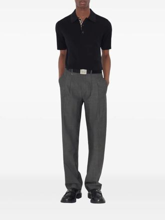 Burberry wool polo shirt - men - Wool - M - Blue