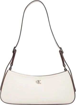 Calvin Klein Small Shoulder Bag - Dames - Schoudertassen - Wit - ONE Size - Polyester - Tassen