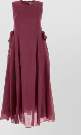 Max Mara ramie aquile dress sleeveless midi bow