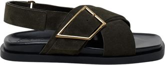 Closed Womens Suede Sandals In Chino Green